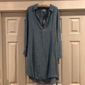 Lou & Grey chambray tie dress - NWT